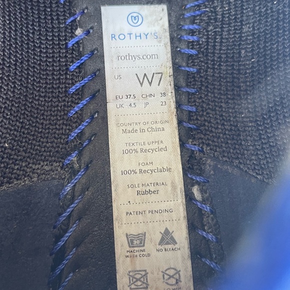 Rothy’s Retired Round Toe Black White Halo Size 7 - Picture 3 of 8